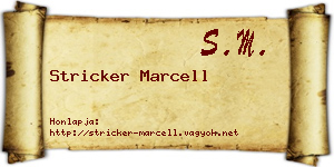 Stricker Marcell névjegykártya